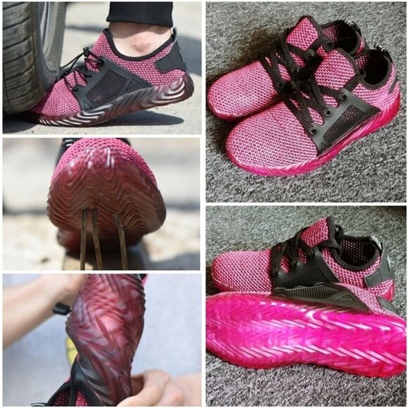 Indestructible Shoes Shoes - 7.5 Steel Toe Safety Shoes - Women's - Pink - Breathable - Lightweight